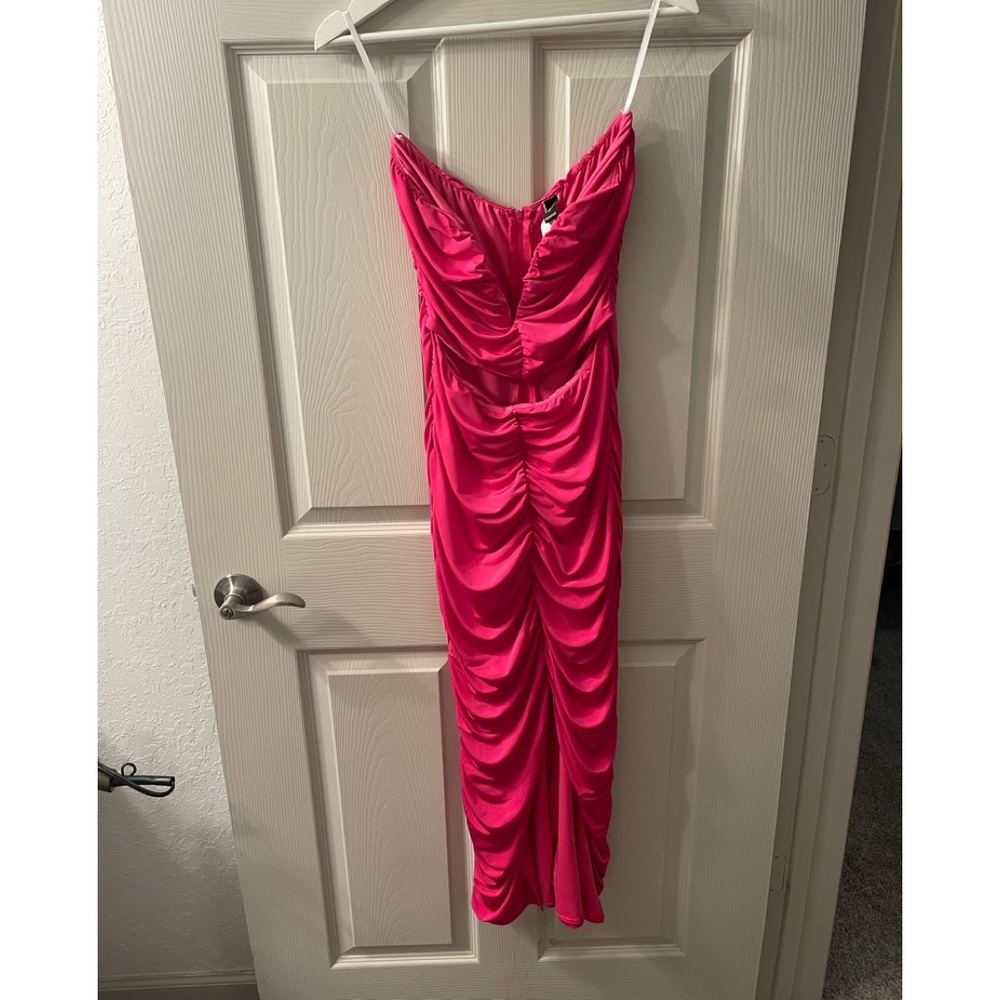 Tub top cut off body con dress